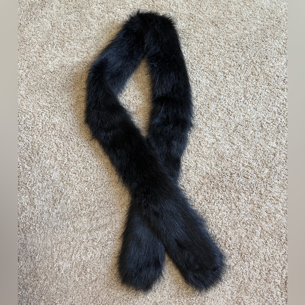 Fabulous Furs Black Faux Fur Scarf